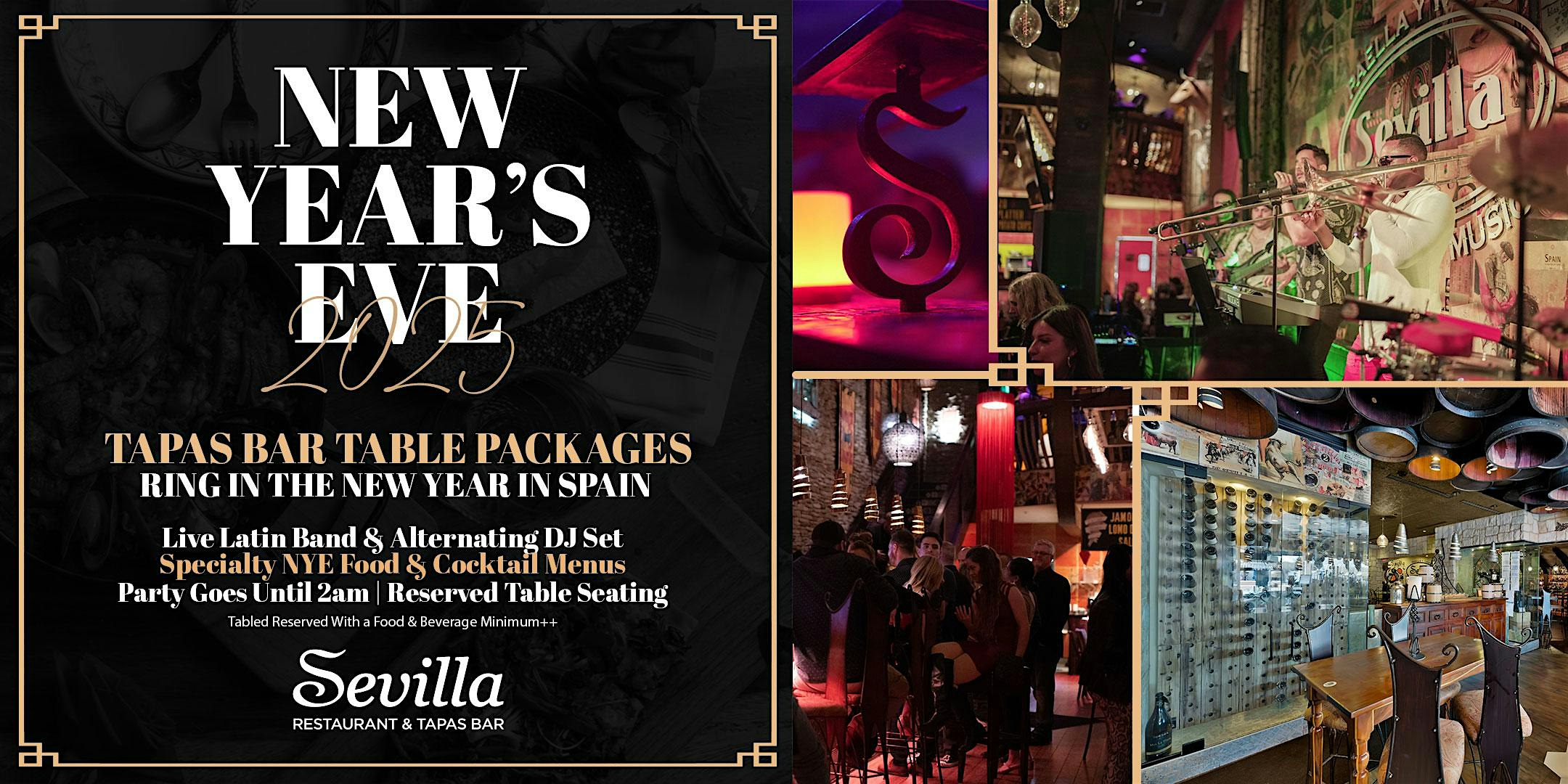 New Year’s Eve Tapas Bar Table Package at Cafe Sevilla of Costa Mesa – Costa Mesa, CA