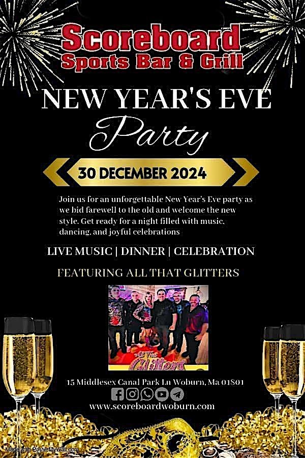 New Years Eve Celebration with All That Glitters – Woburn, MA