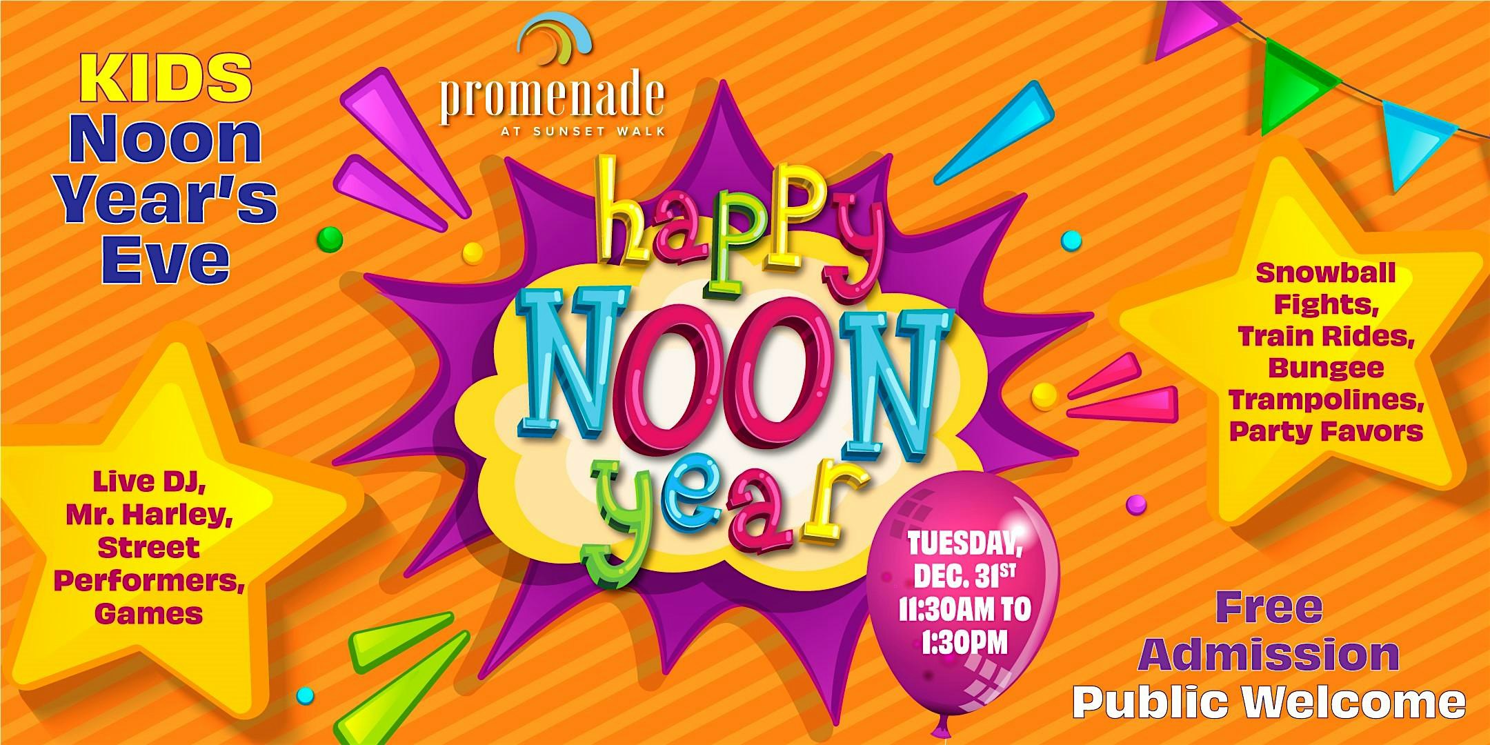 Kids’ Happy Noon Year’s Eve Party at Promenade Sunset Walk – Public Welcome – Kissimmee, FL