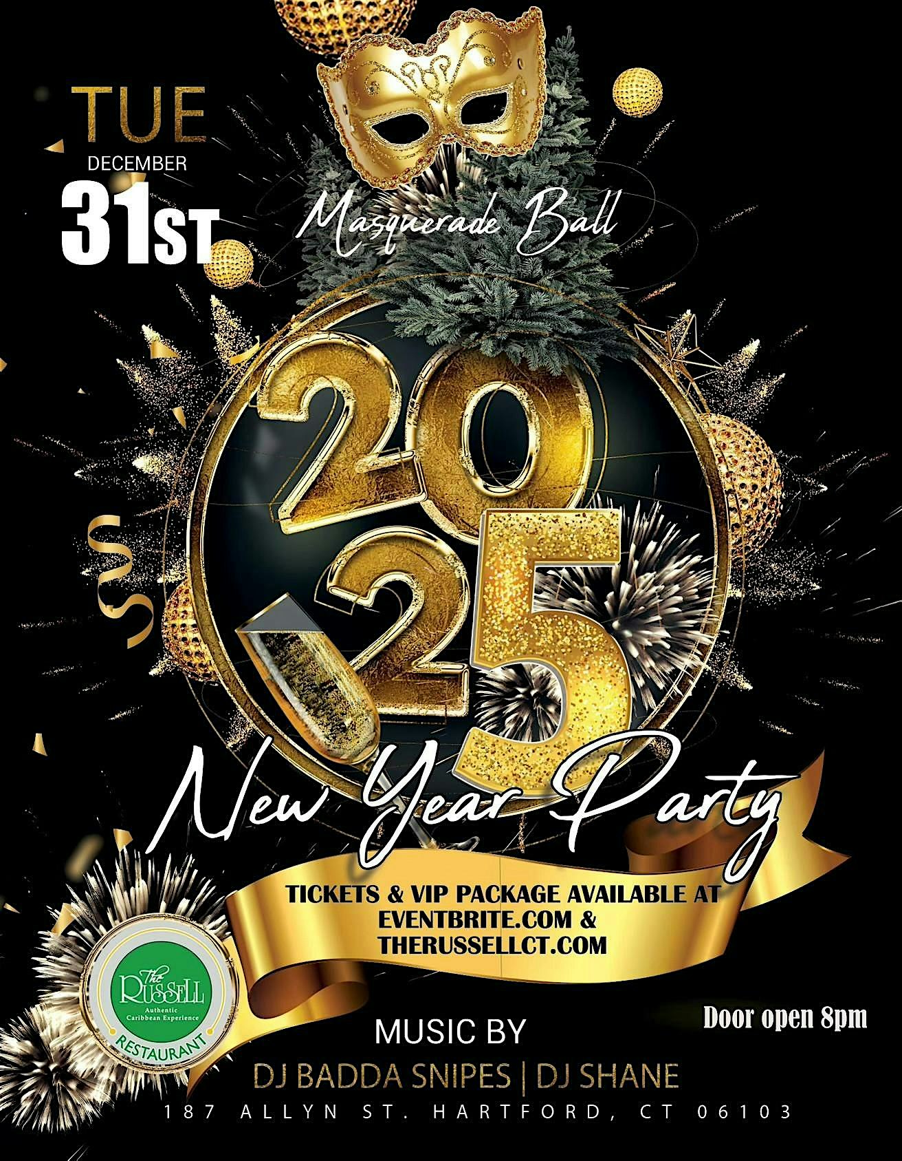 The Russell Annual NYE Masquerade Ball – Hartford, CT