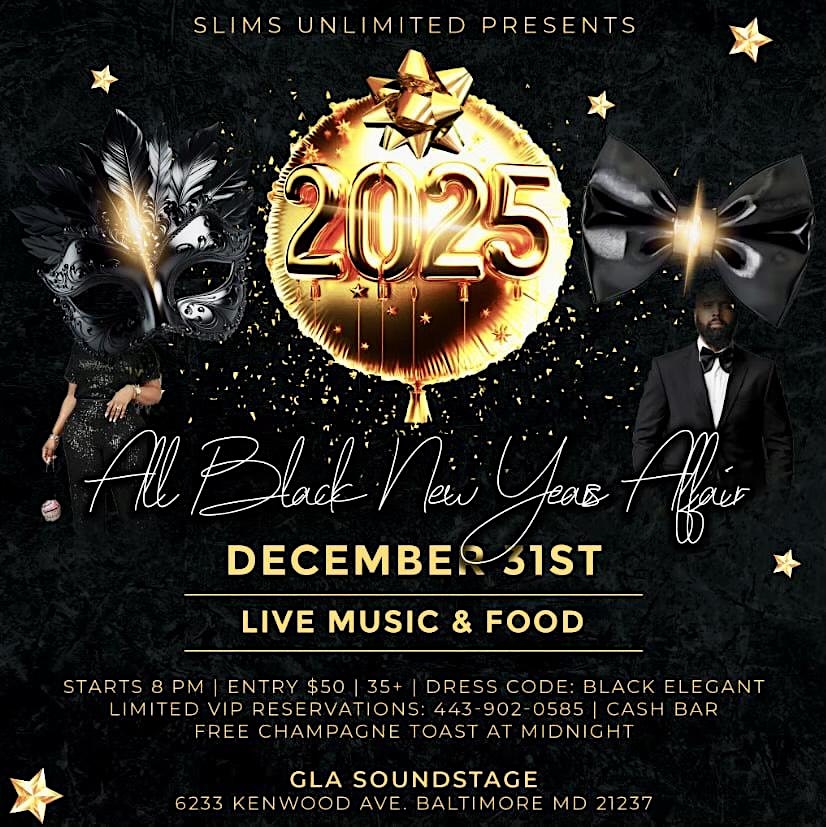 NYE ALL BLACK MASQUERADE PARTY – Rosedale, MD