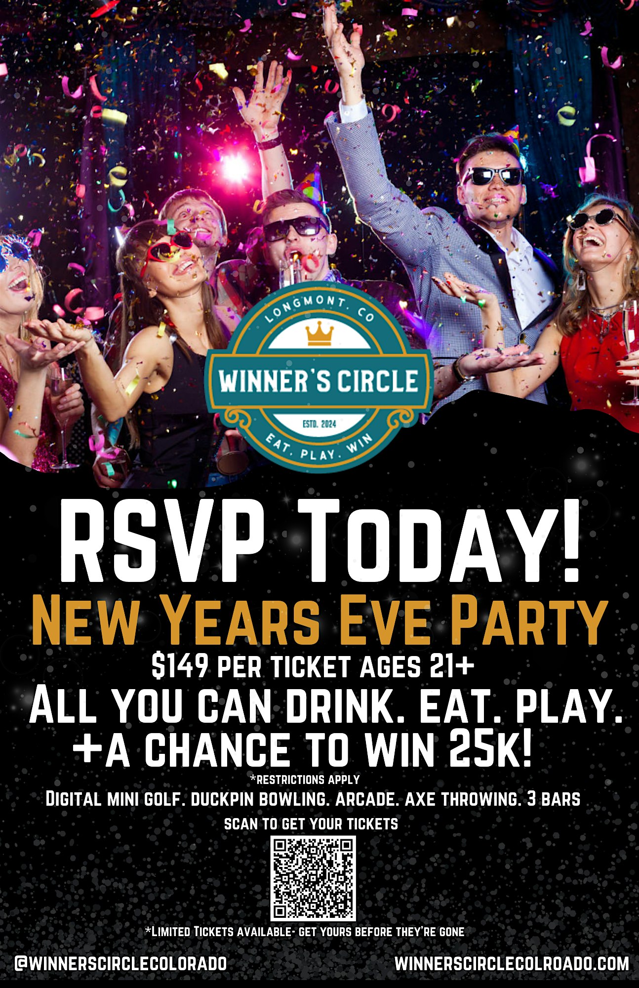 Winner’s Circle’s First Annual New Year’s Eve Extravaganza – Longmont, CO