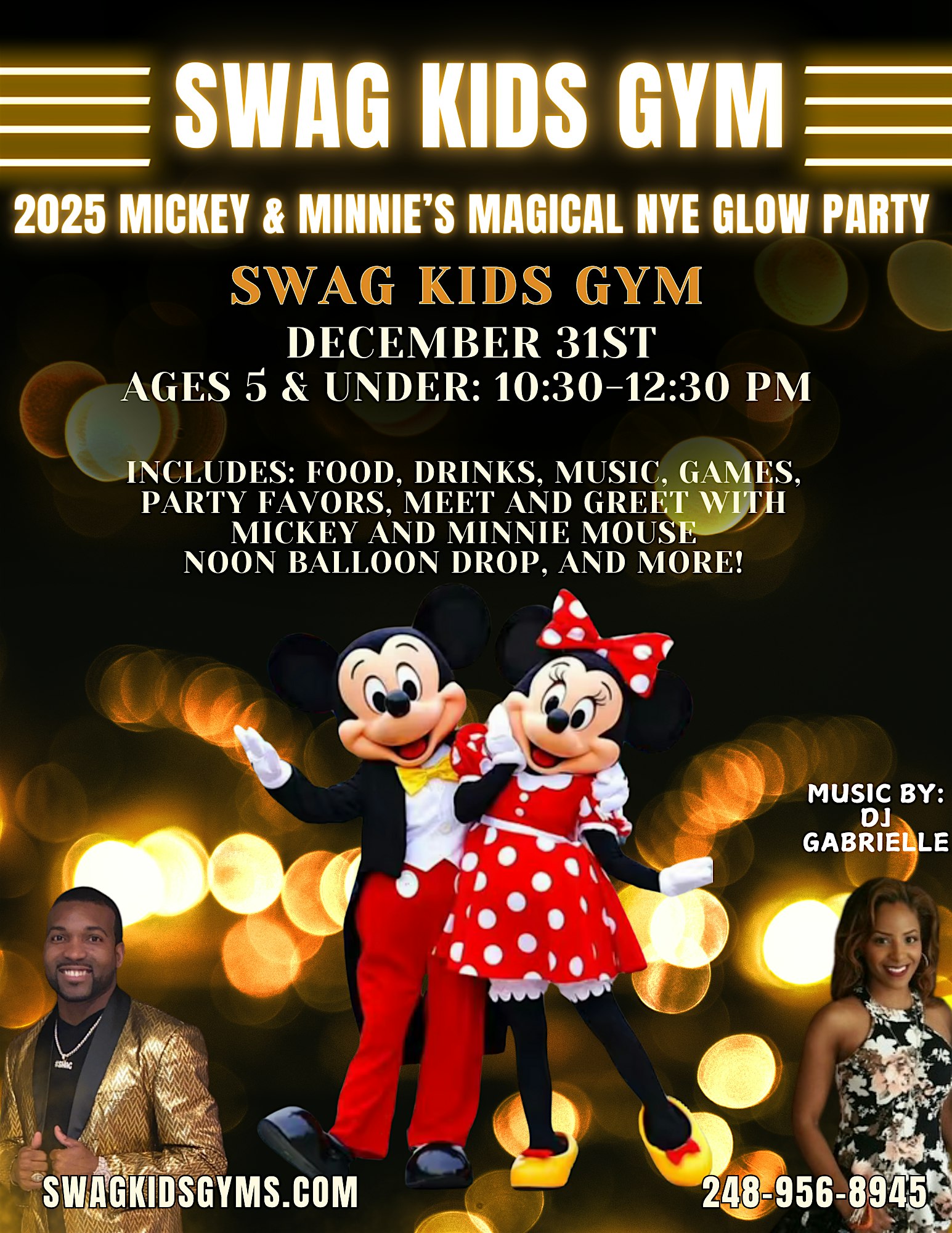 Age 5 and Under Mickey and Mouse Kids New Year’s Eve Glow Party – West Bloomfield Township, MI