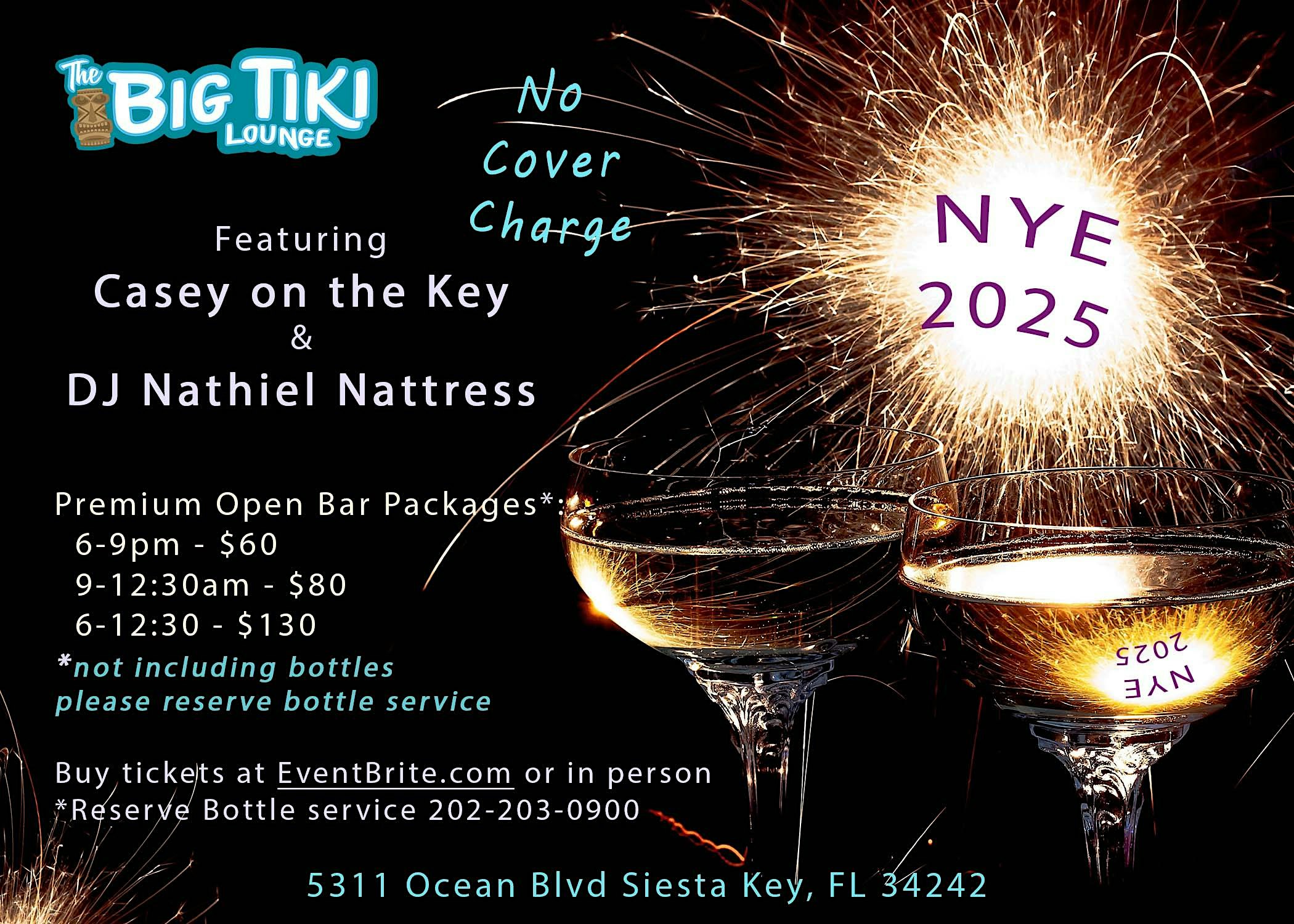 2025 New Year’s Eve Party at the Big Tiki Lounge – Siesta Key, FL