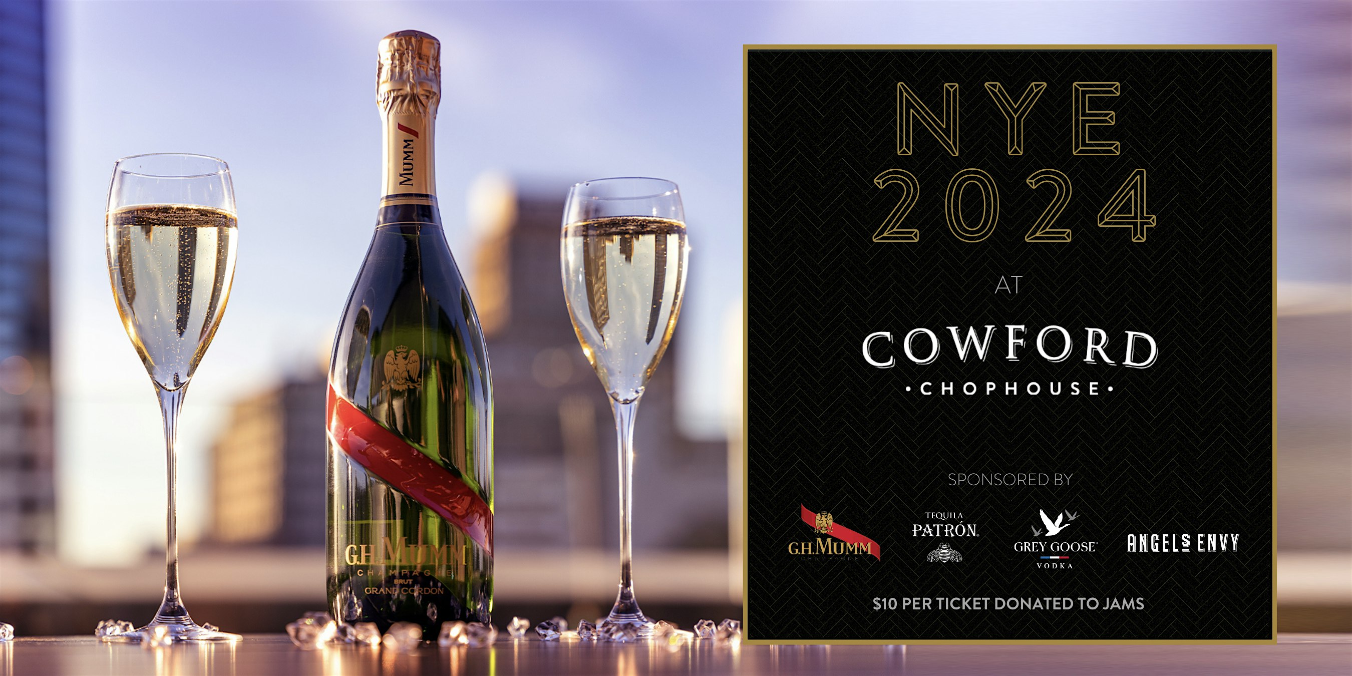 Cowford Chophouse Ticketed NYE Rooftop Event – Jacksonville, FL