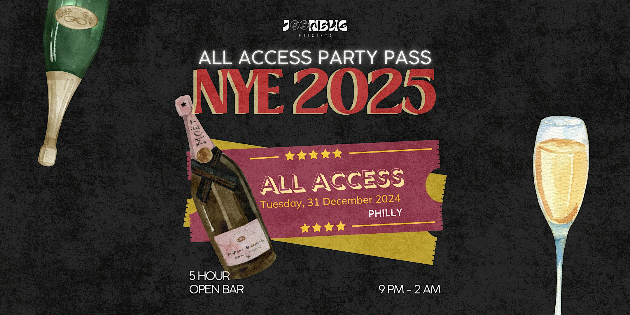 Joonbug Presents: Philly’s All Access NYE 2025 Party Pass – Philadelphia, PA