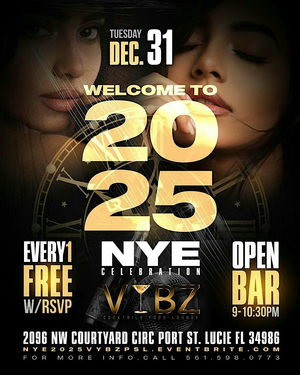 NEW YEARS EVE TUESDAY DEC 31 @ VYBZ LOUNGE – Port St. Lucie, FL