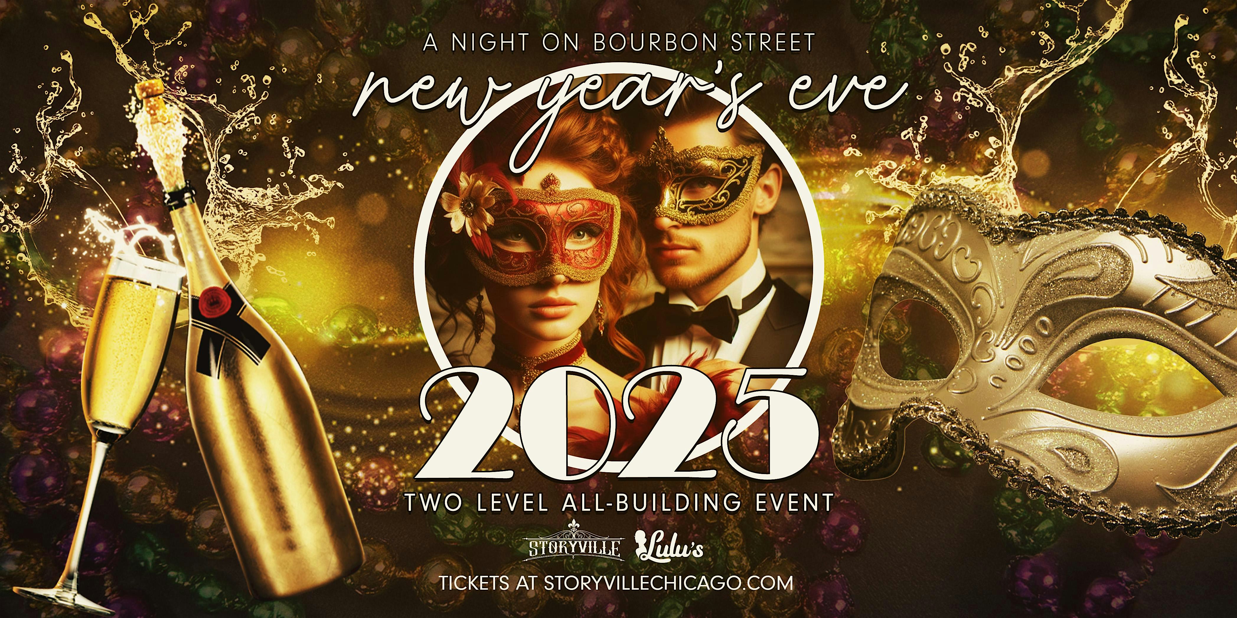 NYE 2025: A Night On Bourbon Street @ Storyville & Lulus Speakeasy – Chicago, IL