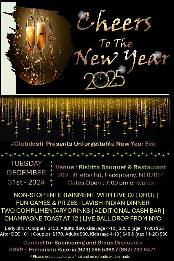 Cheers To The New Year 2025 – Parsippany-Troy Hills Township, NJ