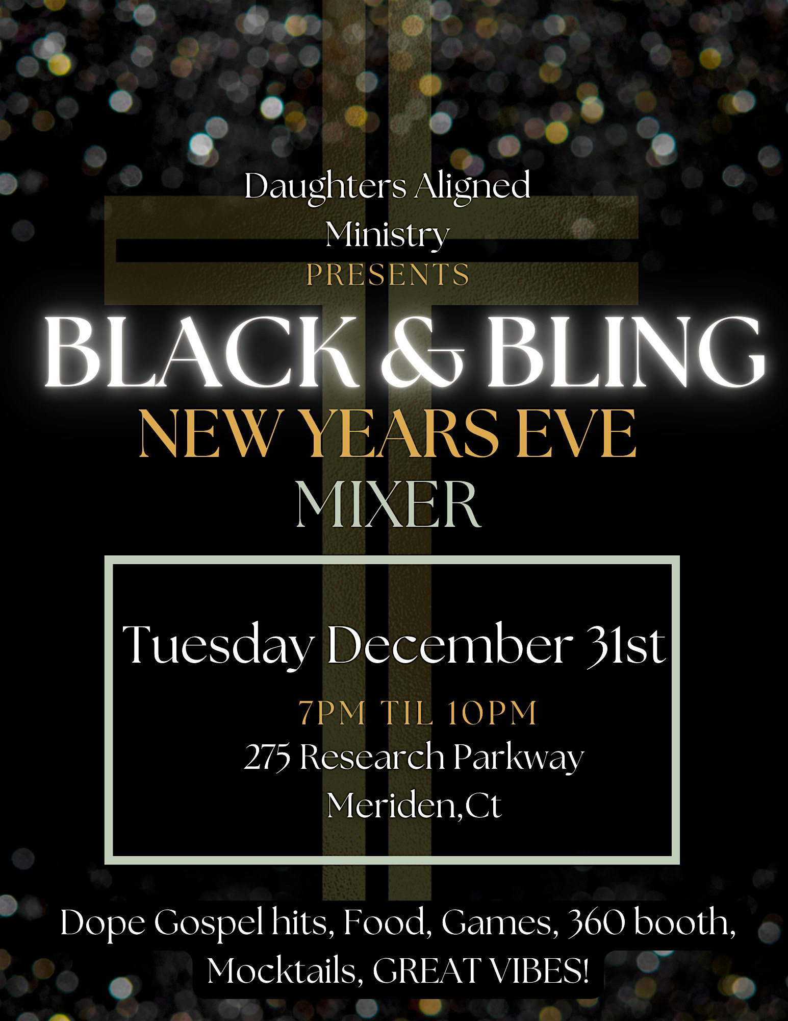 BLACK AND BLING CHRISTIAN NEW YEARS EVE MIXER – Meriden, CT