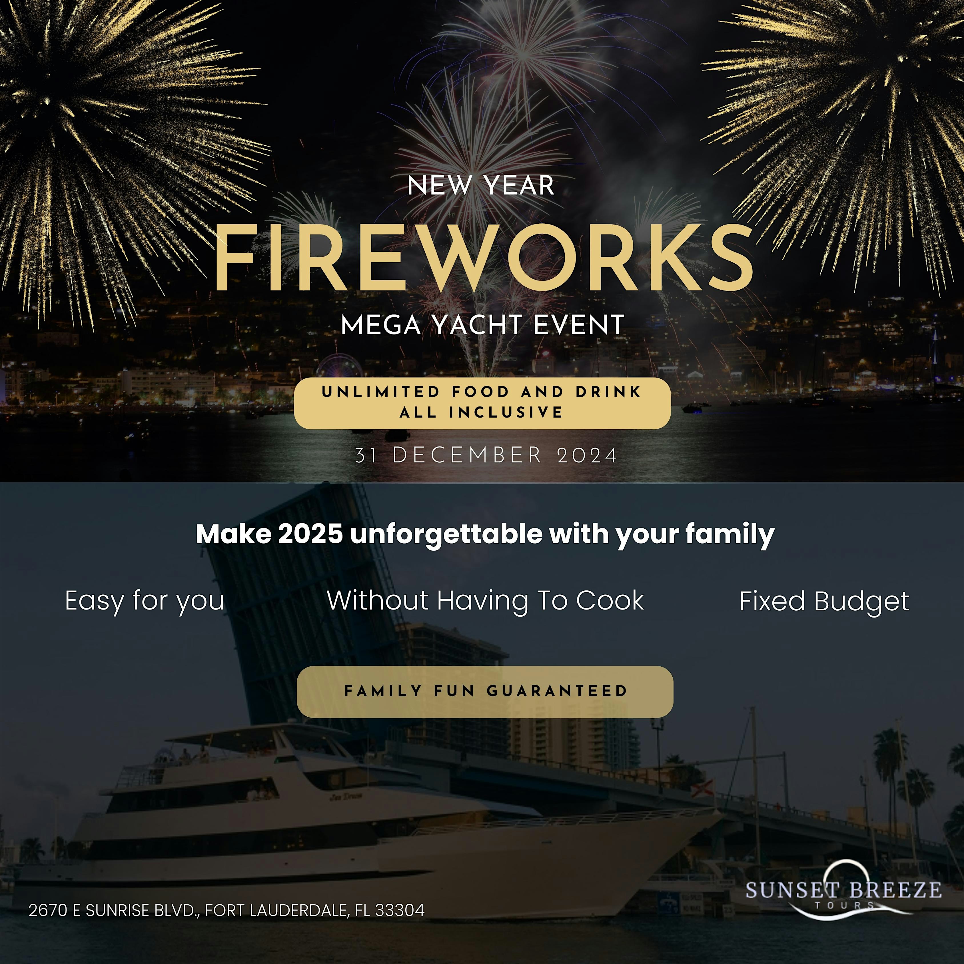 Miami Fireworks New Years Eve cruise party | ALL-INCLUSIVE – Fort Lauderdale, FL