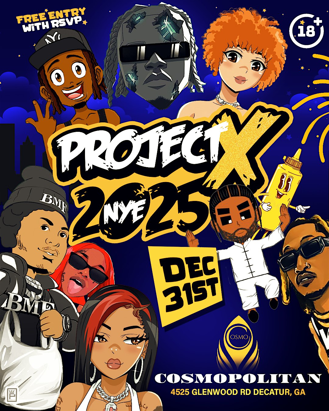 PROJECT X NYE 2025 WELCOME TO ATLANTA @ COSMO DEC 31ST – Decatur, GA