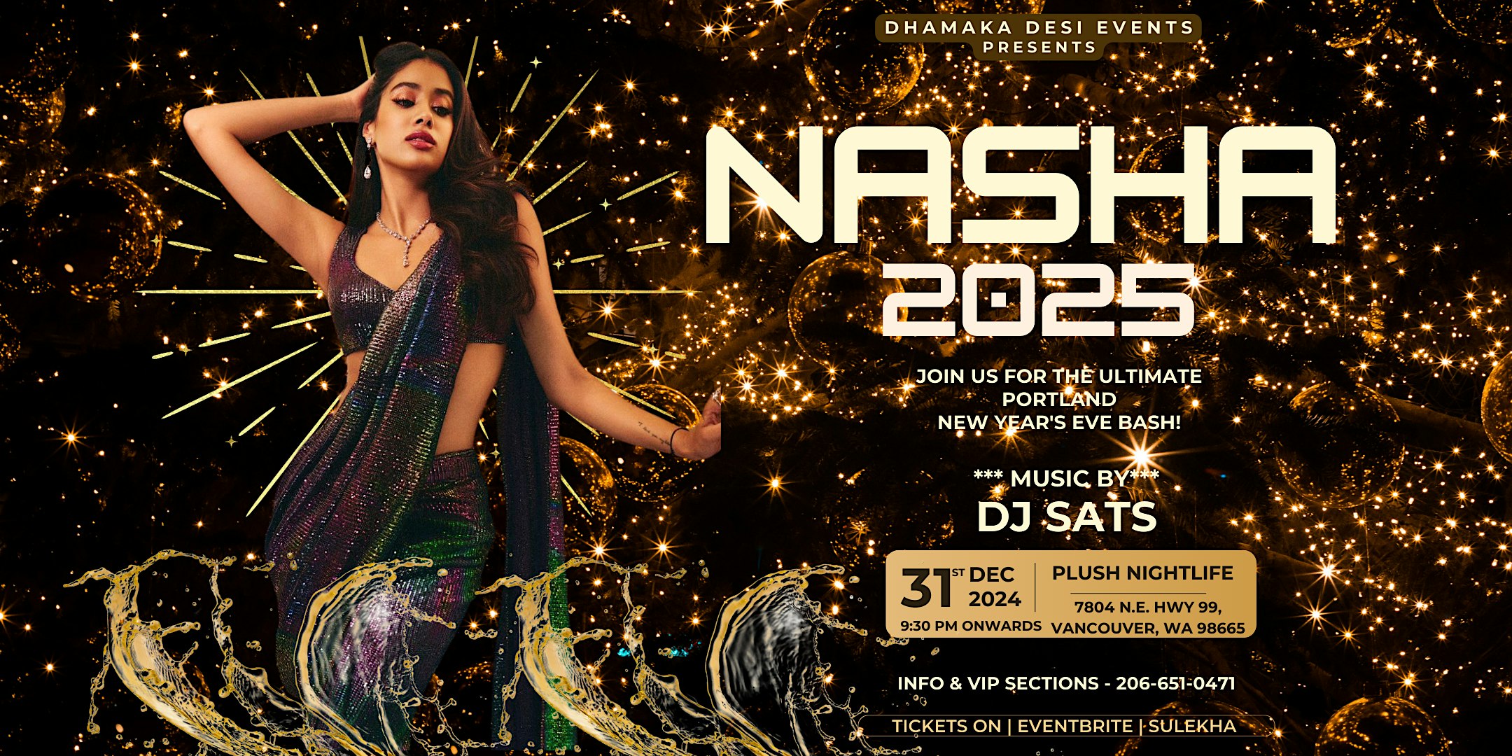 NASHA – NYE 2025 BOLLYWOOD PARTY | PLUSH NIGHTLIFE | PORTLAND – Vancouver, WA