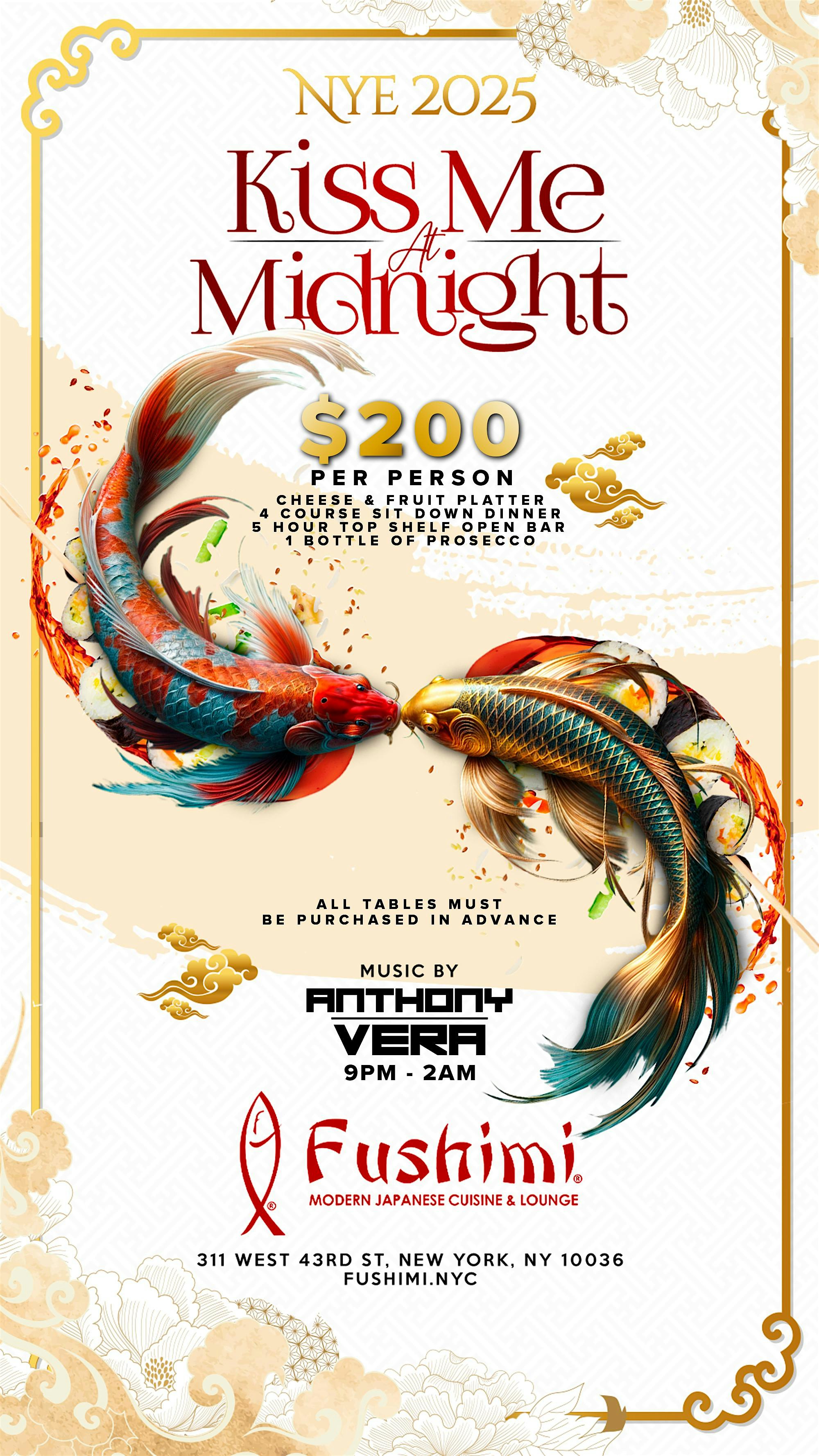 Kiss Me At Midnight  NYE 2025 @ Fushimi (Times Square) – New York, NY