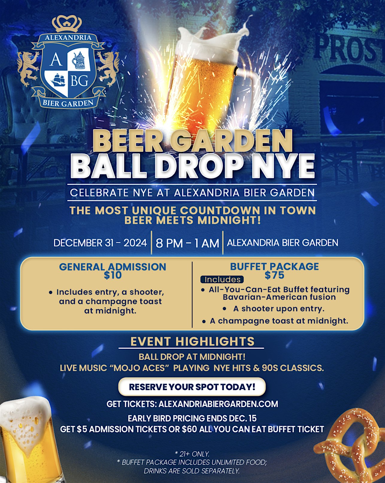 NYE Party: Alexandria Bier Gardens Beer Garden Ball Drop! – Alexandria, VA