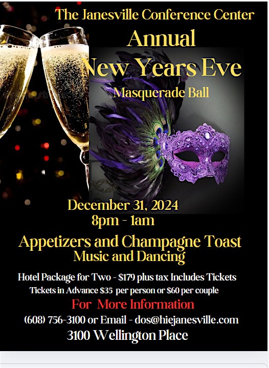 New Years ‘s Eve Masquerade Ball – Janesville, WI