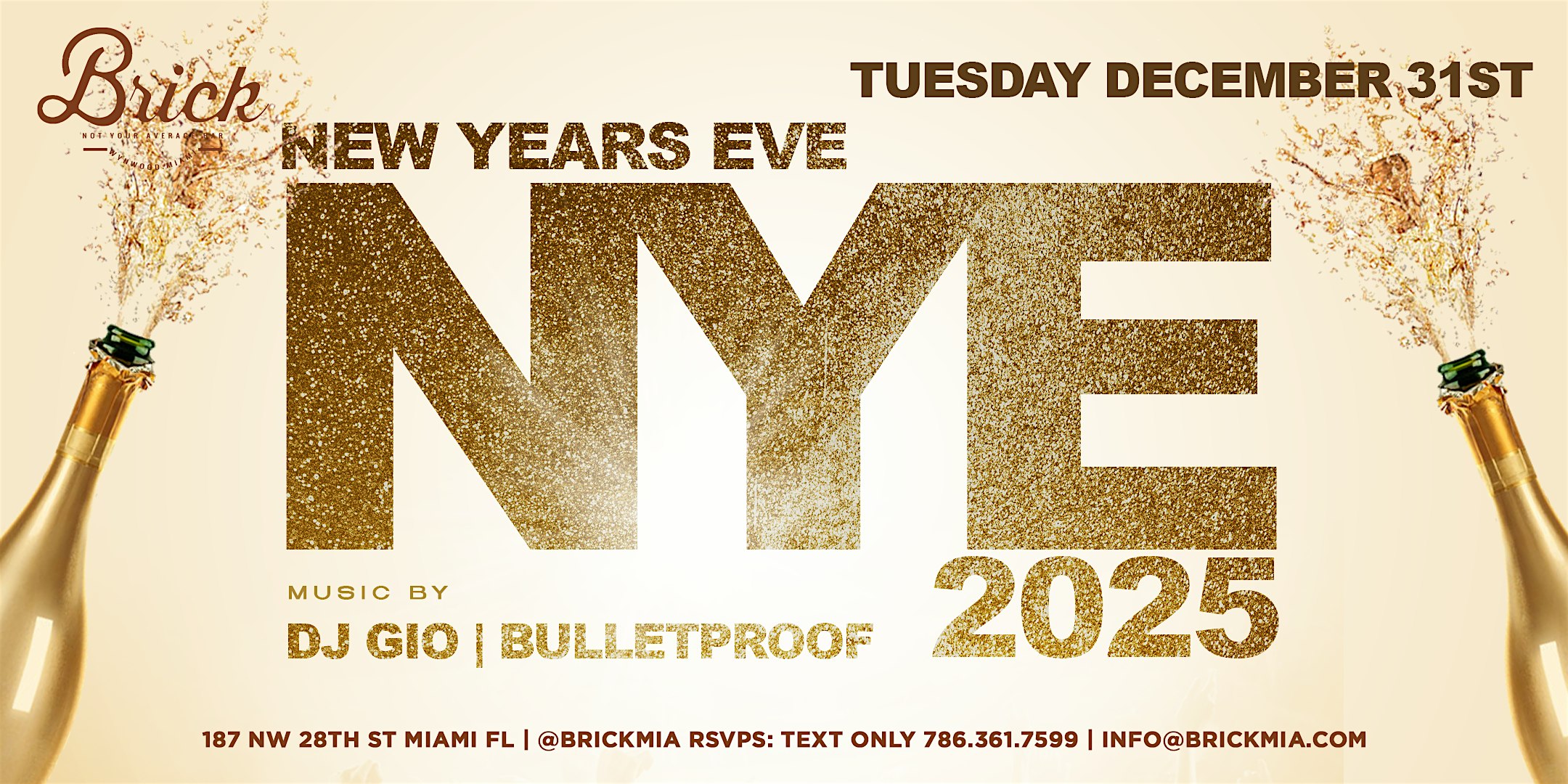 NYE 2025 at Brick – Miami, FL