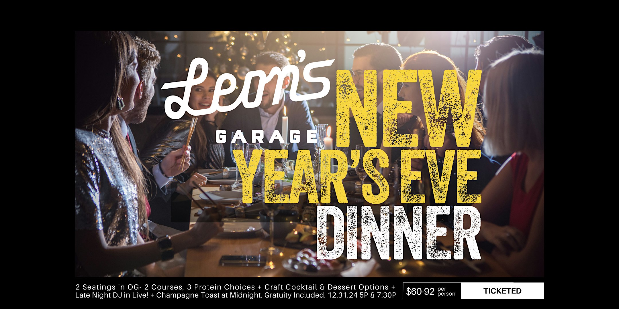 5:00PM Seating: Leon’s New Year’s Eve Dinner – Marysville, OH