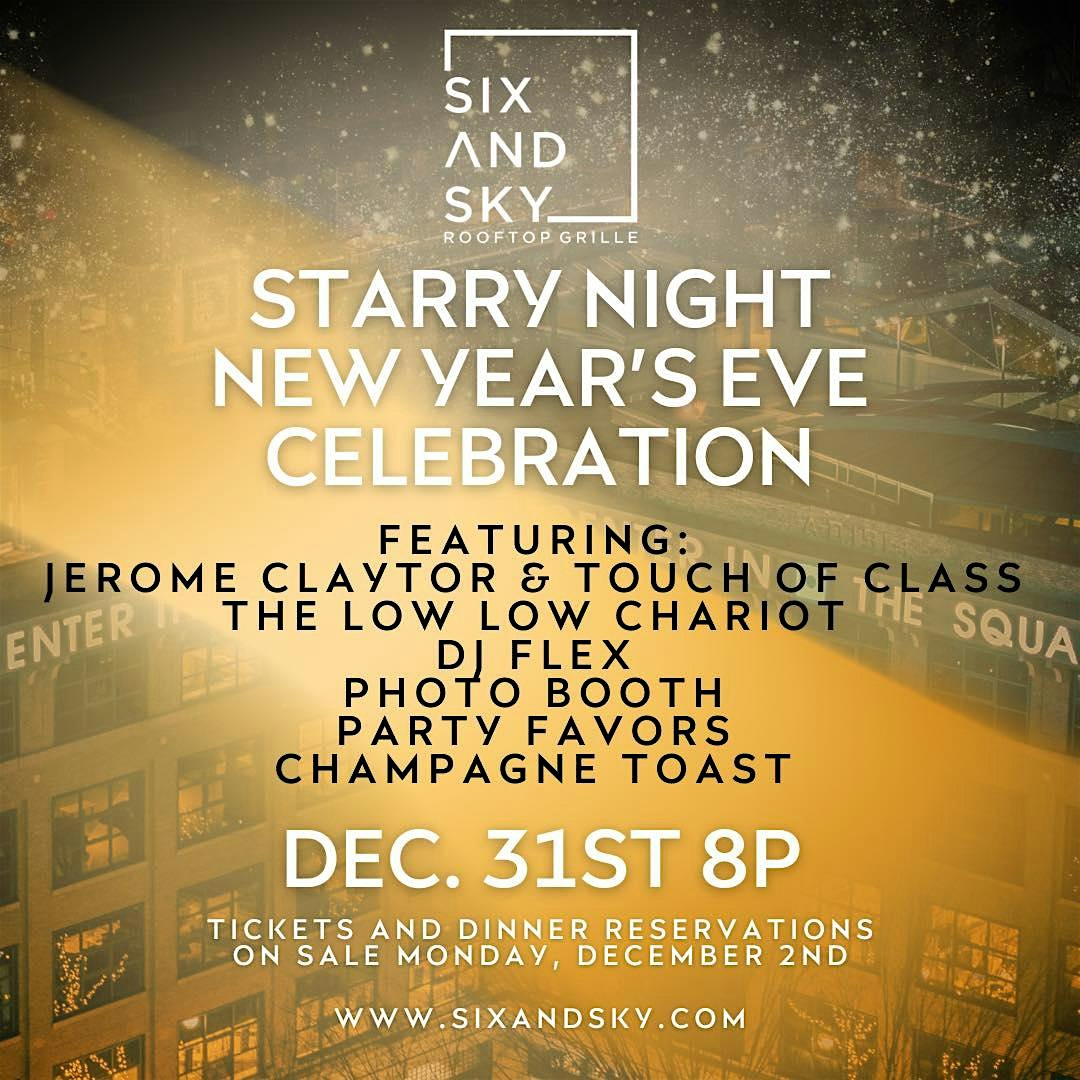 Starry Night New Year’s Eve at Six & Sky Rooftop Grille – Roanoke, VA