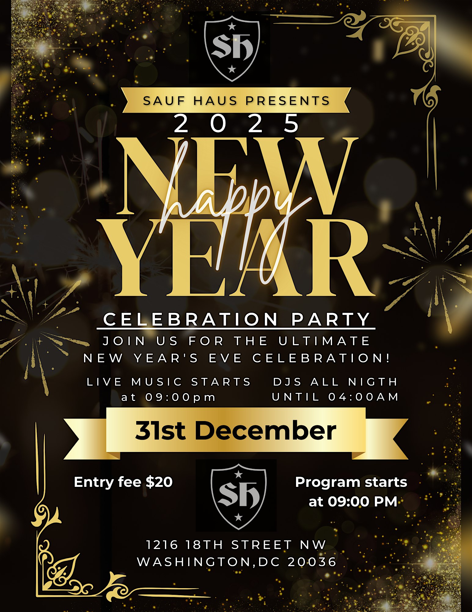 Best New Years Eve Party @ Sauf Haus – Washington, DC