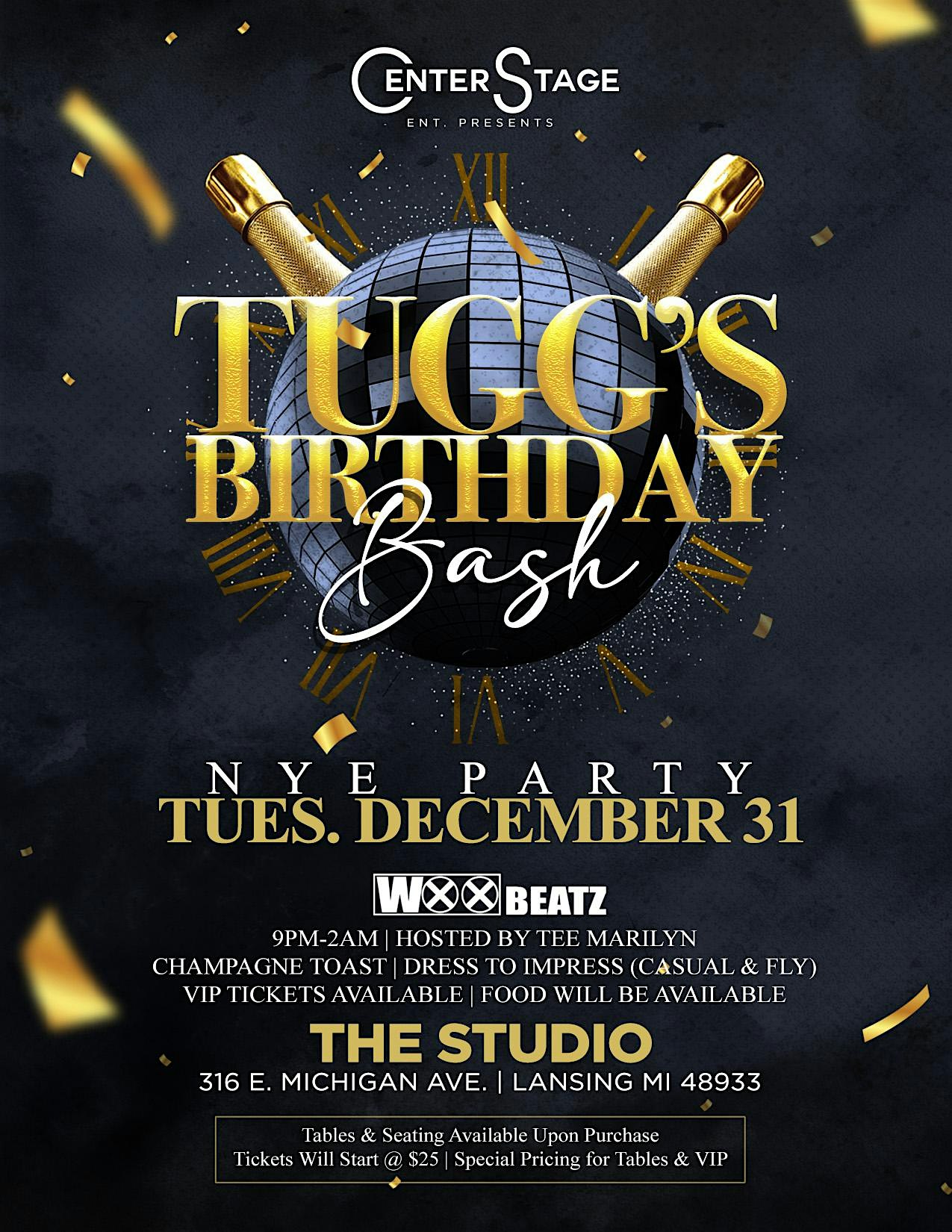 TUGGs BIRTHDAY BASH/ NYE PARTY – Lansing, MI