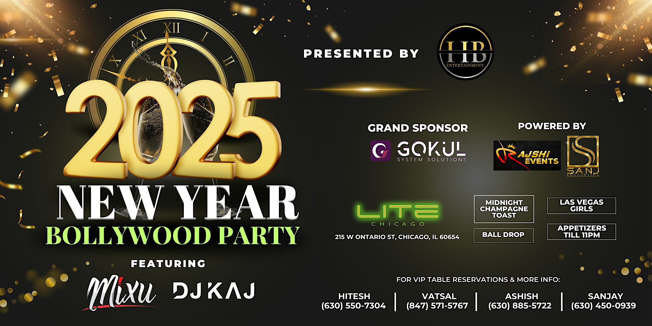 HB Entertainment Presents: NYE 2025 Bollywood Lite Chicago – Chicago, IL