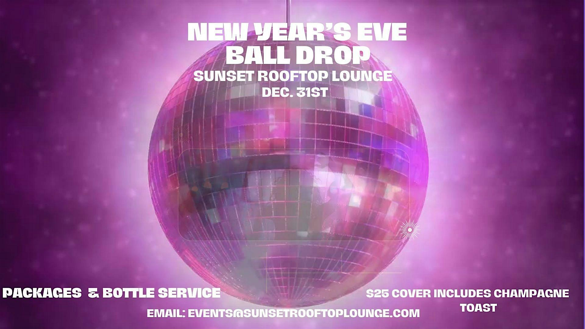 New Years Eve Ball Drop at Sunset Rooftop Lounge – Houston, TX