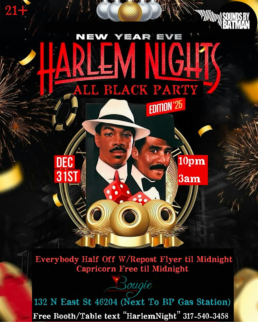 Harlem Night ALL BLACK NYE BASH 2025 – Indianapolis, IN