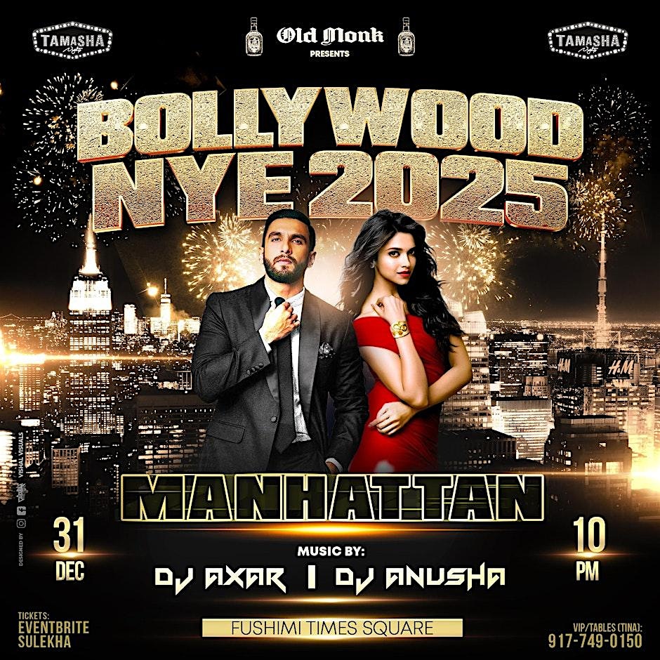 NYC BOLLYWOOD NEW YEARS EVE 2025 PARTY @ FUSHIMI TIMES SQUARE – New York, NY