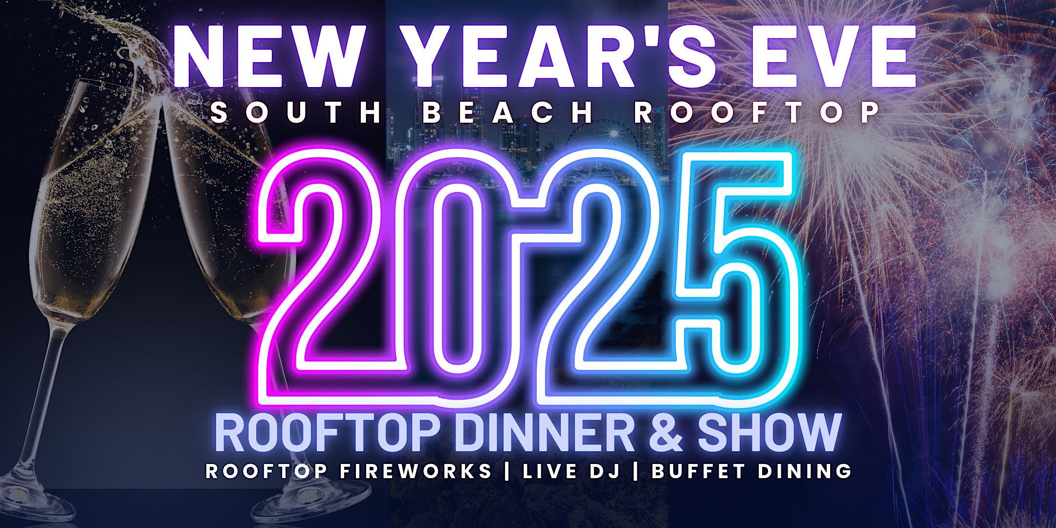 Miami New Year’s Eve Rooftop Party, Dinner & Show w/ Fireworks, DJ + MORE! – Miami Beach, FL