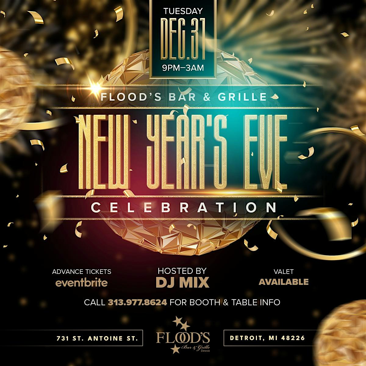 Floods Bar & Grille NYE Celebration – Detroit, MI