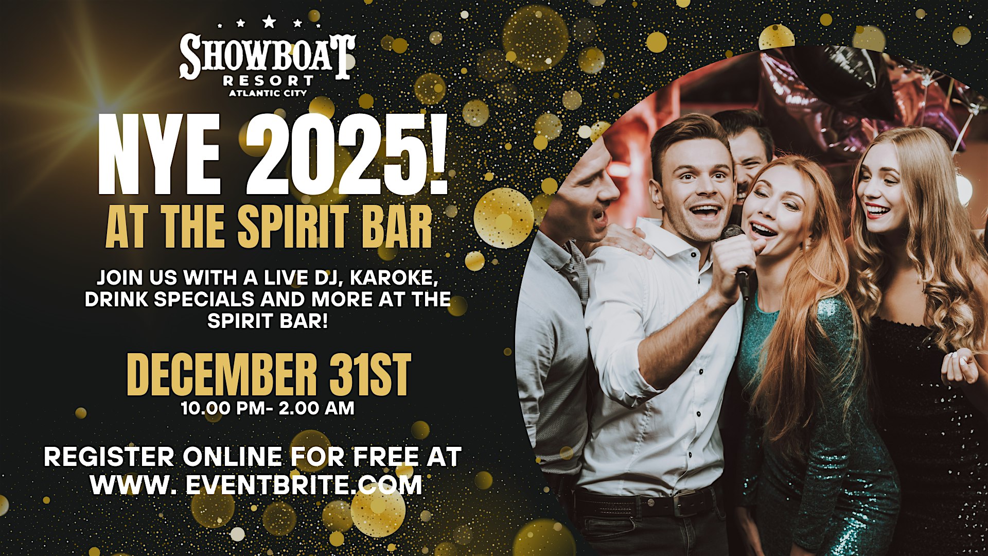 Live Music & Karaoke with Cowboy Kevin – NYE at The Showboat! – Atlantic City, NJ