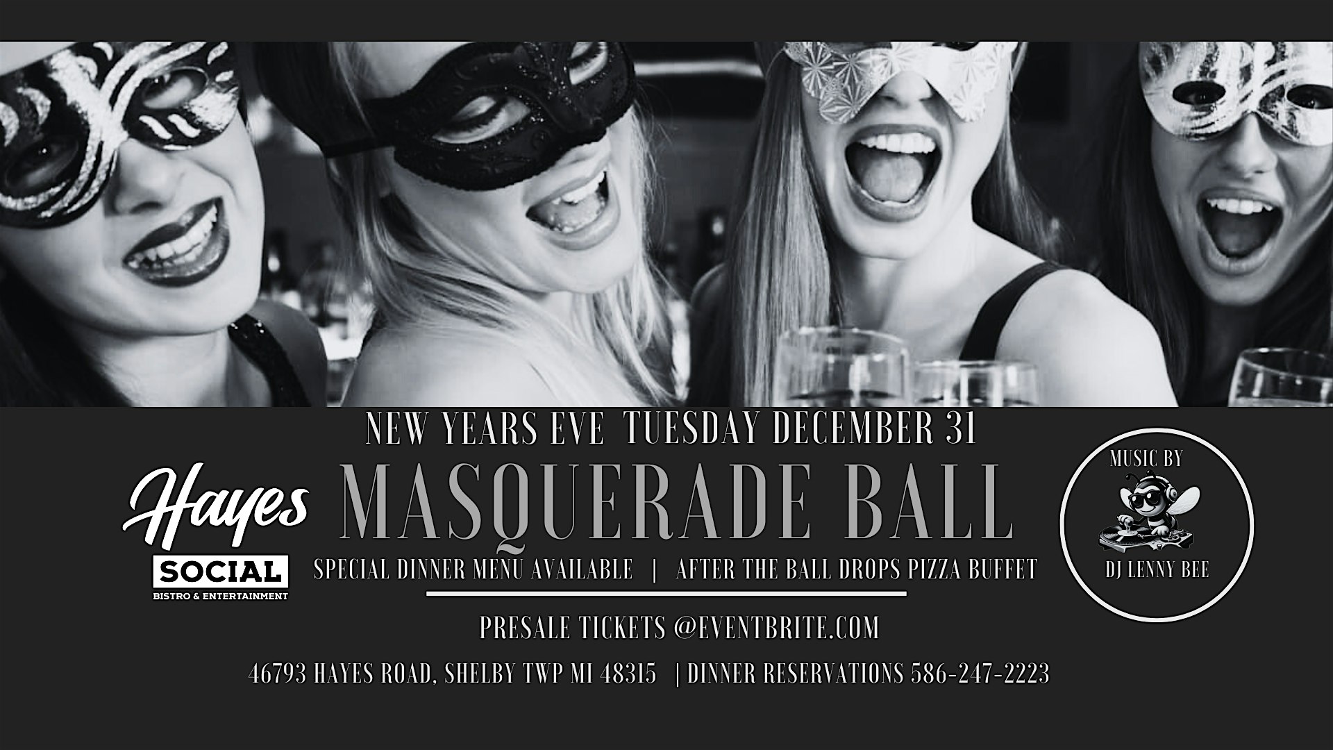 NEW YEARS EVE MASQUERADE BALL – Shelby Township, MI