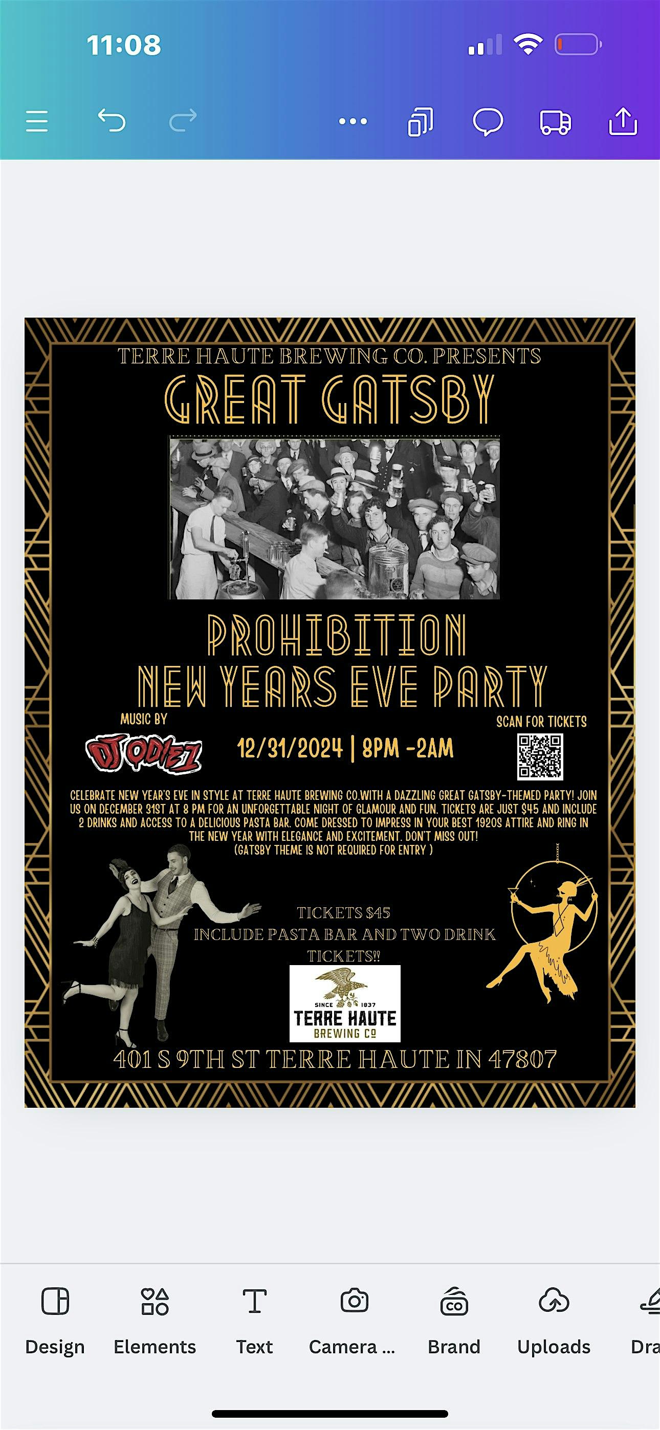 TERRE HAUTE BREWING CO. GREAT GATSBY PROHIBITION NEW YEARS EVE PARTY – Terre Haute, IN