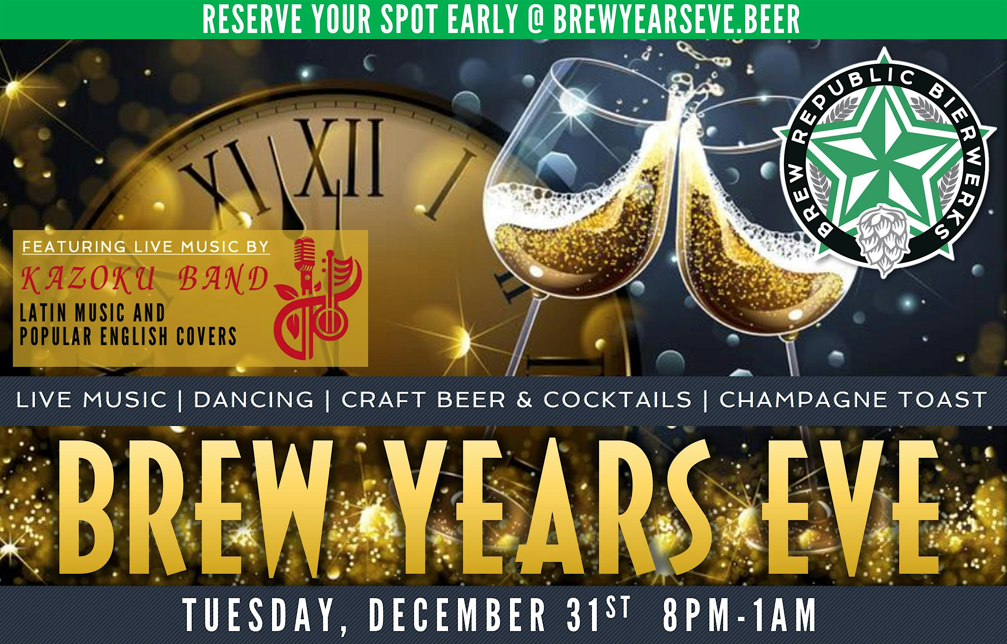 Brew Year’s Eve @ The Republic w/ Live Music Band Kazoku – Woodbridge, VA