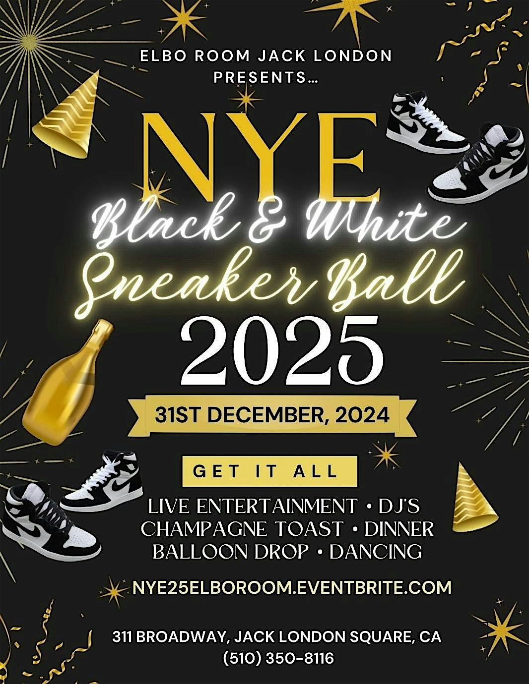 NYE BLACK & WHITE SNEAKER BALL – Oakland, CA