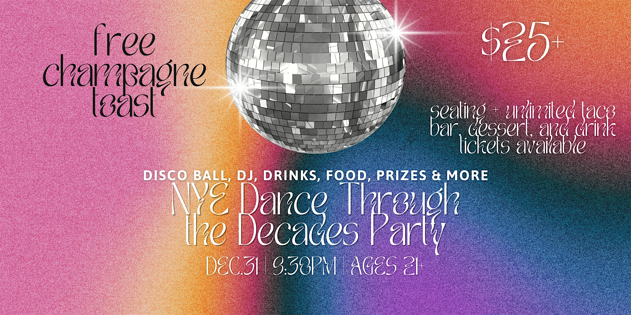 NYE Dance Through the Decades Party – Longmont, CO