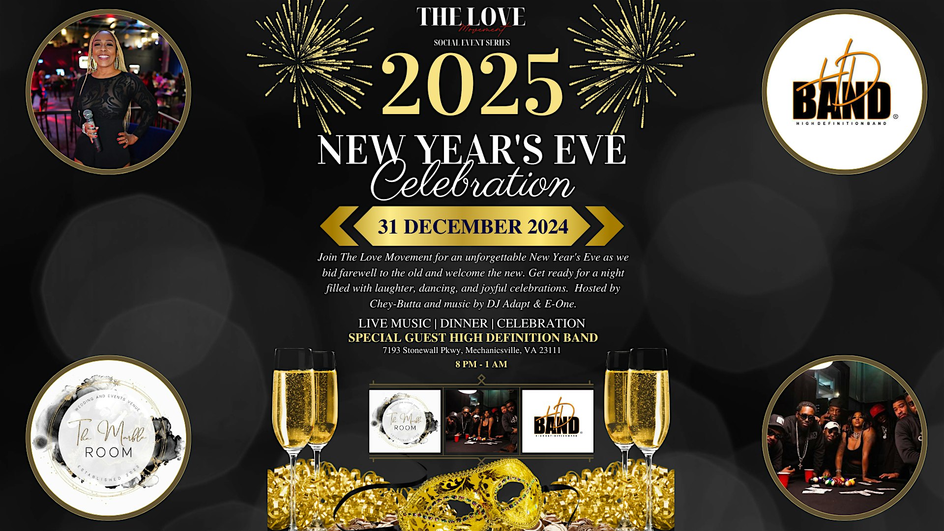 NYE Celebration Presented by The Love Movement Social Event Series – Mechanicsville, VA