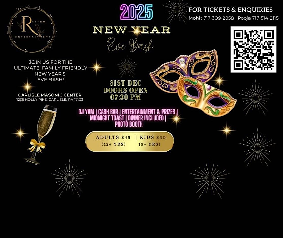 2025 NEW YEAR EVE Bash – Carlisle, PA