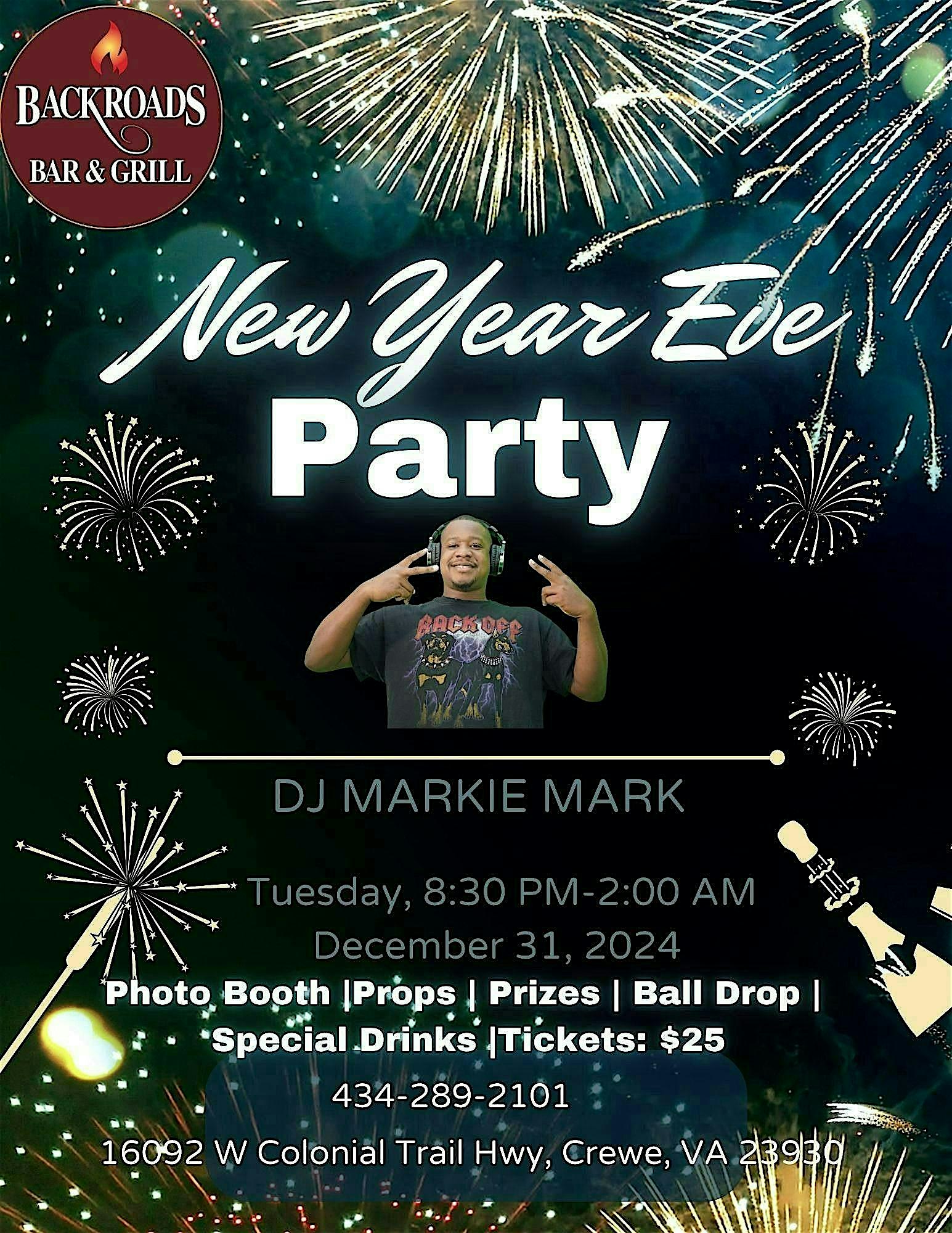 New Year Eve Party at Backroads – Crewe, VA