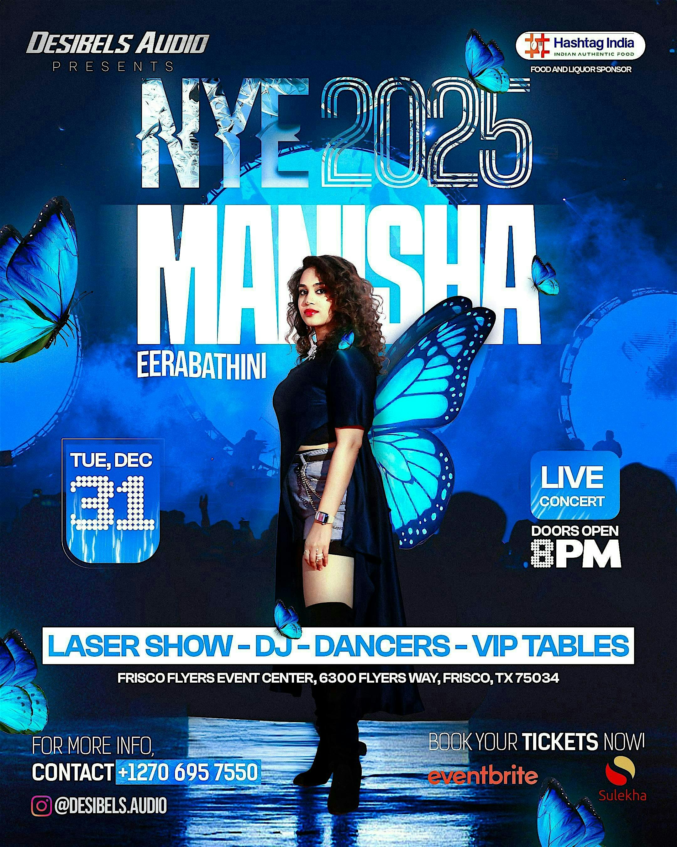 Biggest New Year Party in Texas-NYE 2025| Manisha Eerabathini Live Concert – Frisco, TX