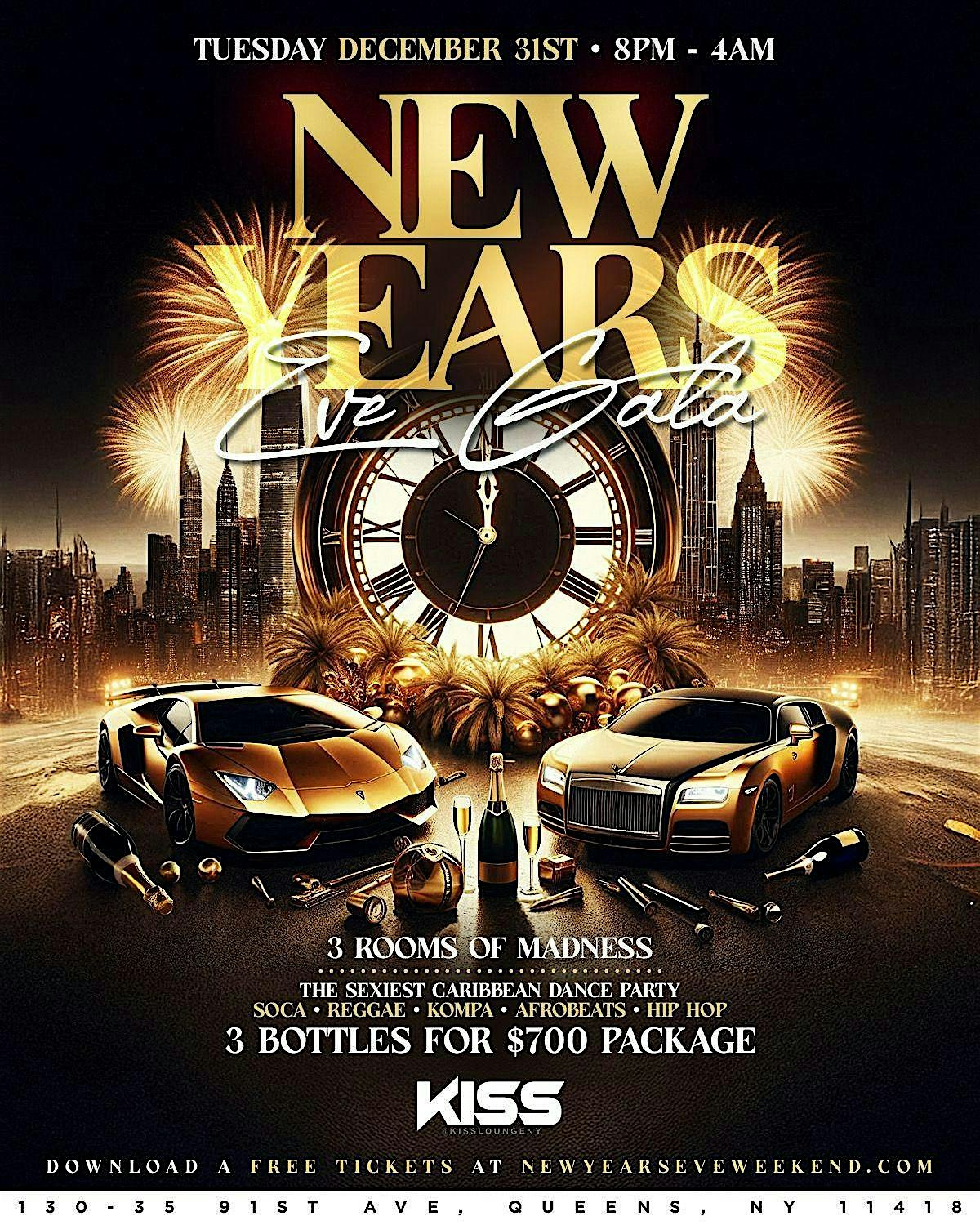 NEW YEARS EVE BALL DROP AT KISS LOUNGE (8pm-4am) – Queens, NY