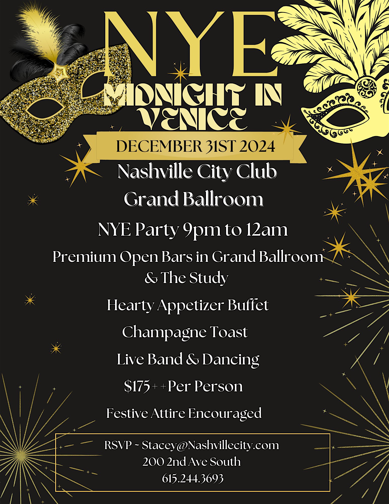 NYE Bash at Nashville City Club – Nashville, TN