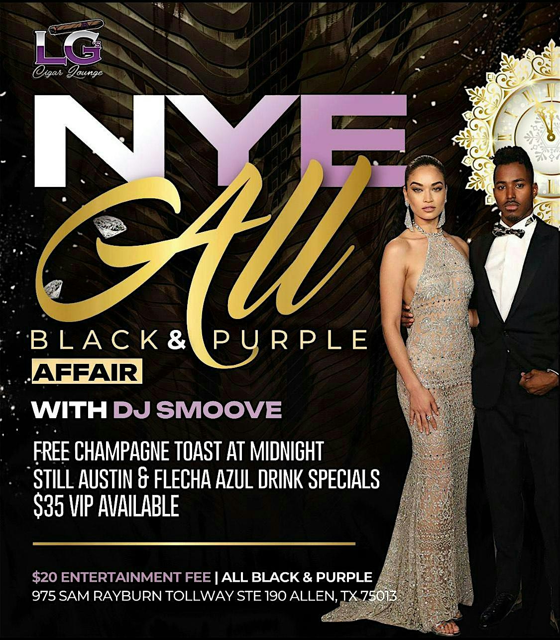 LG’s Cigar Lounge NYE 2025 All Black & Purple Affair – Allen, TX