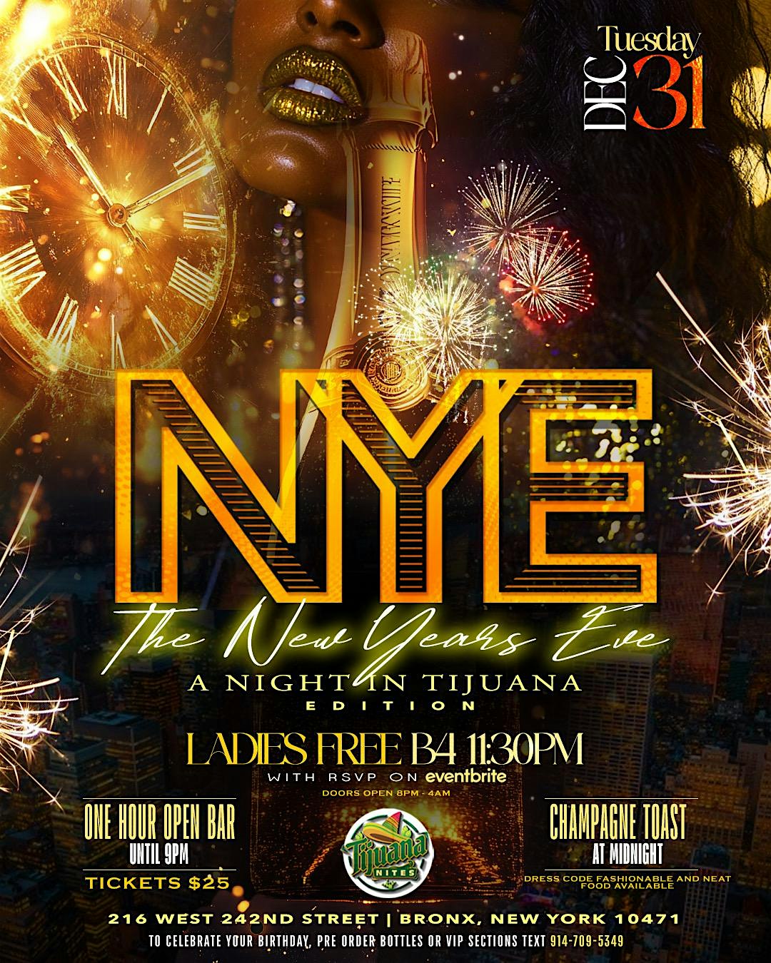 New Years Eve party ( One hour open bar ) – The Bronx, NY