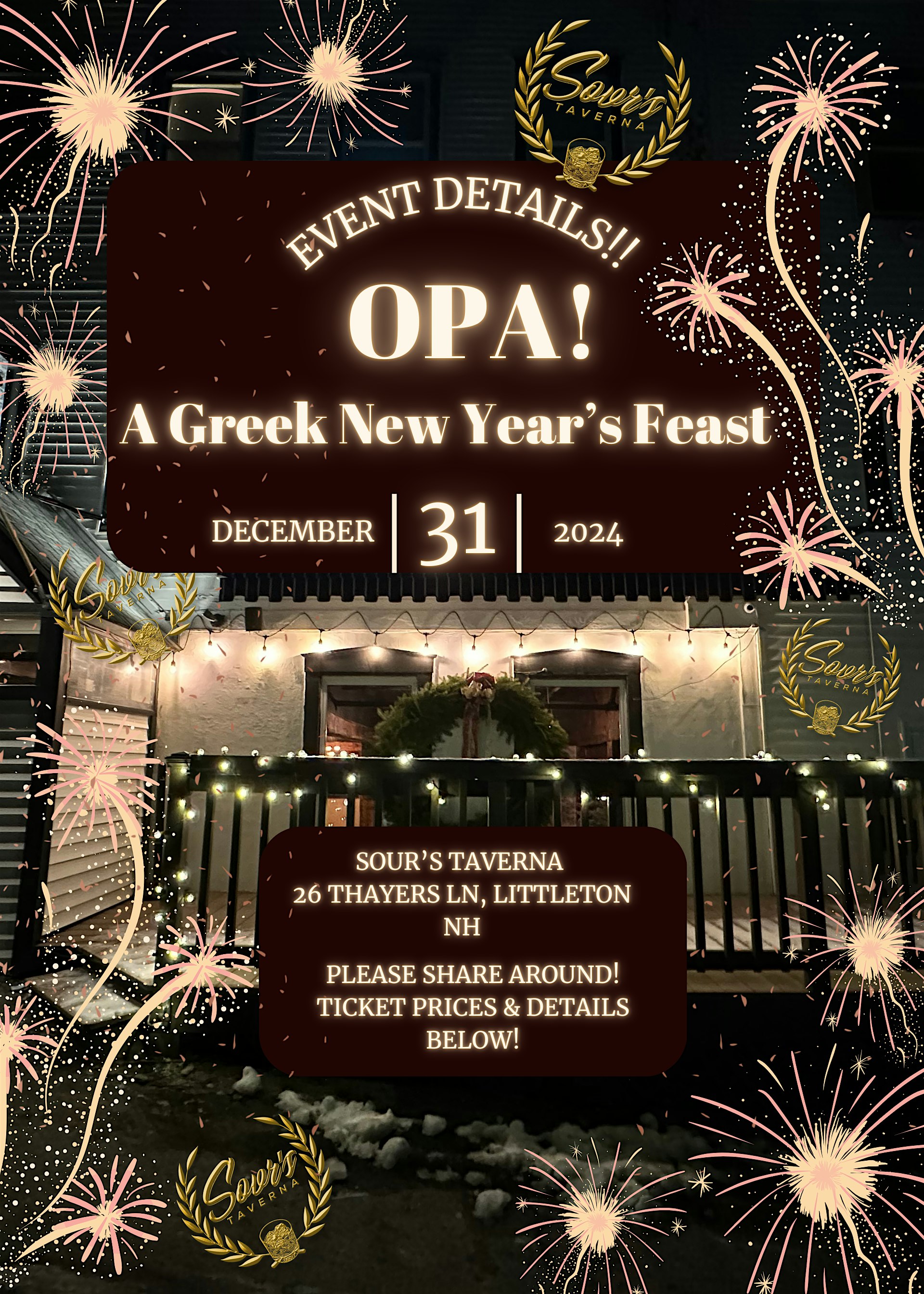 Opa! A Greek New Years Feast! – Littleton, NH