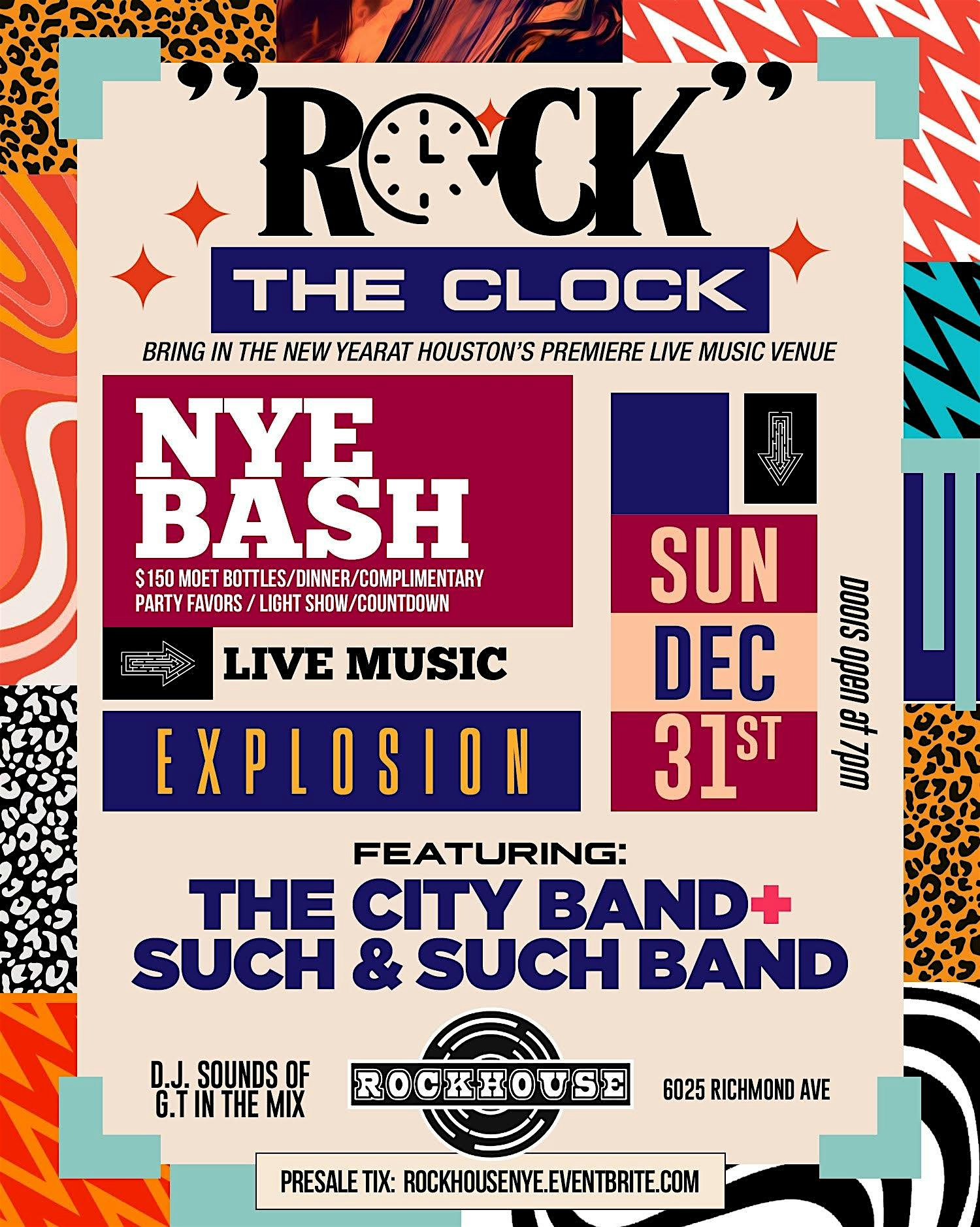 NEW YEAR’S EVE HOUSTON 2025 | ROCK THE CLOCK at ROCK HOUSE. – Houston, TX