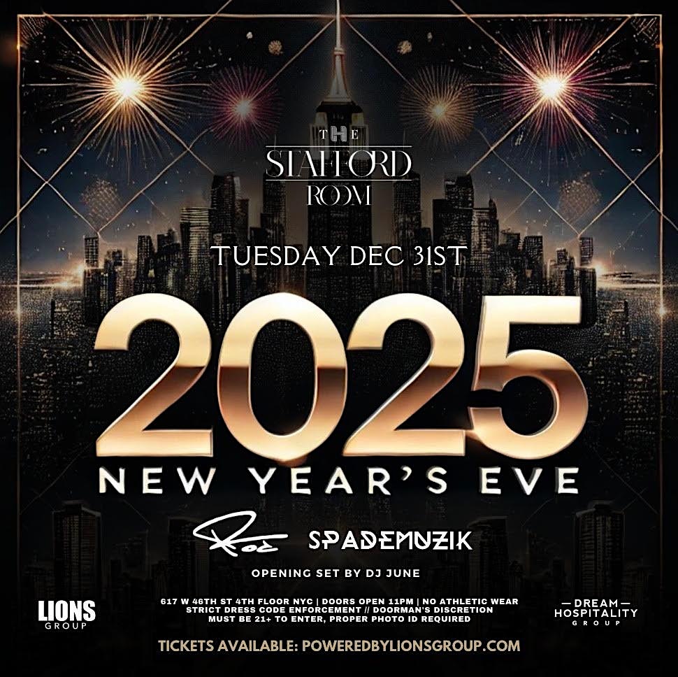 NEW YEARS EVE @ THE STAFFORD ROOM – New York, NY