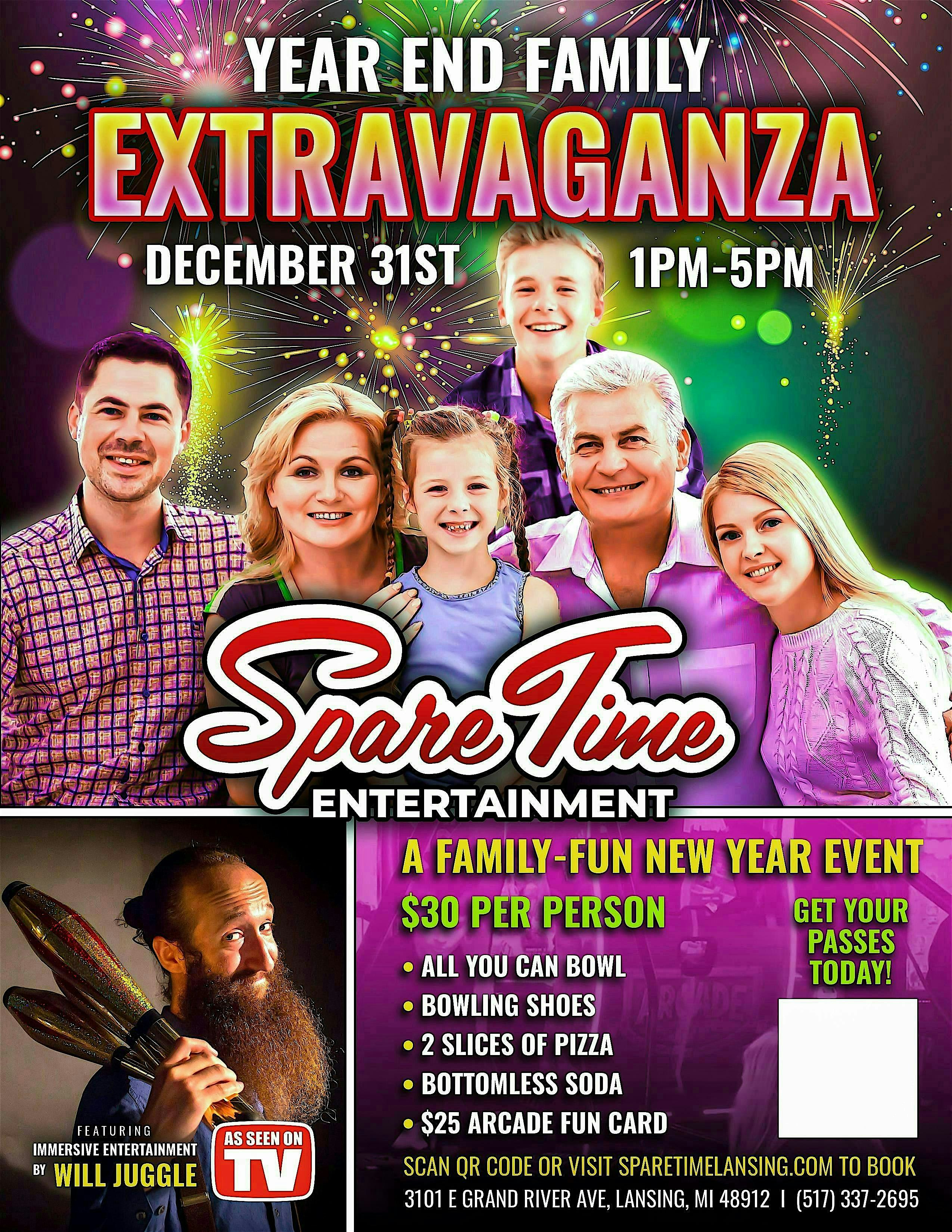 Spare Time Entertainment Year End Family Extravaganza – Lansing, MI