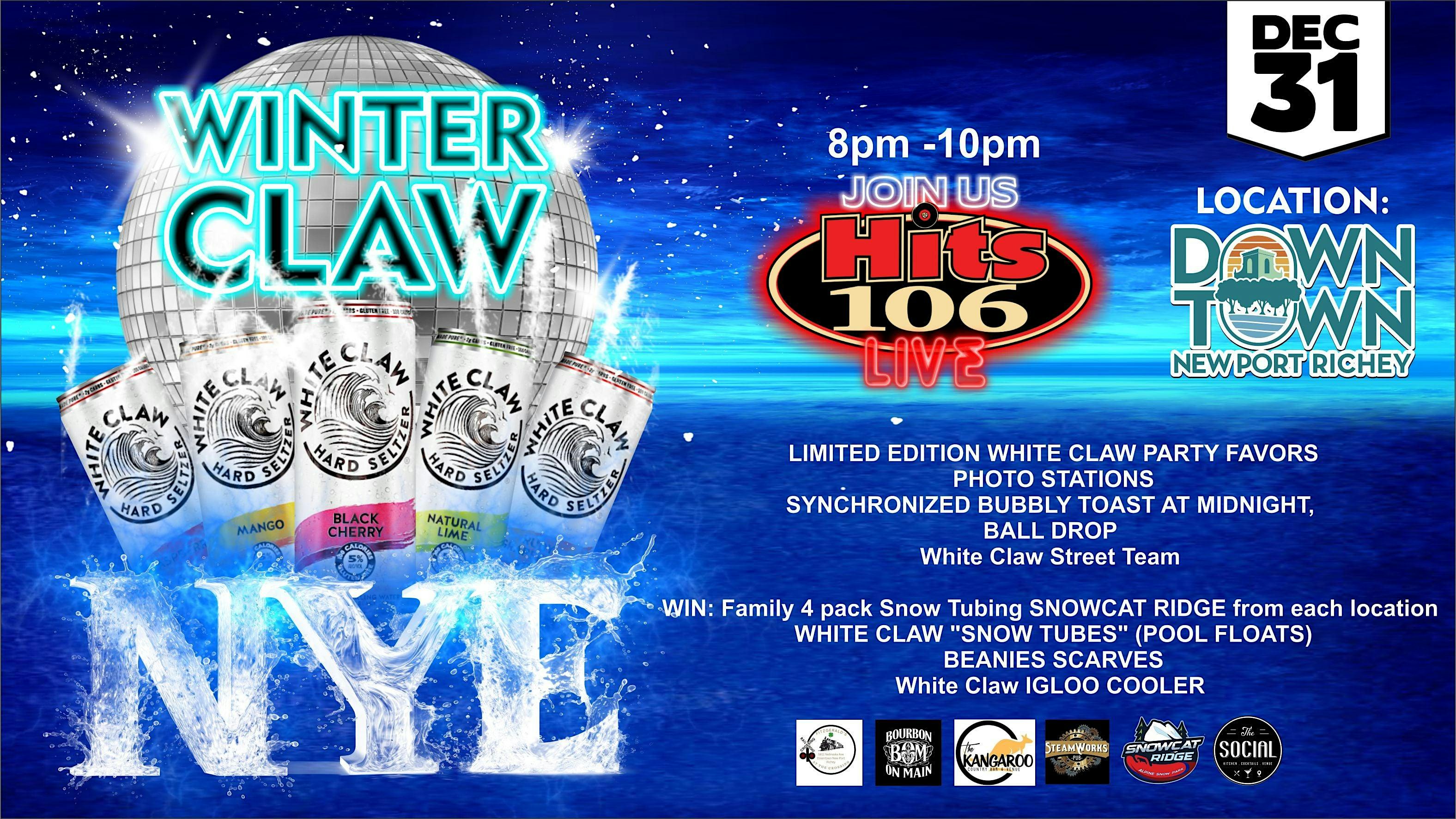 WINTER CLAW NEW YEAR’S EVE- DOWNTOWN NEW PORT RICHEY WITH HITS 106! – New Port Richey, FL